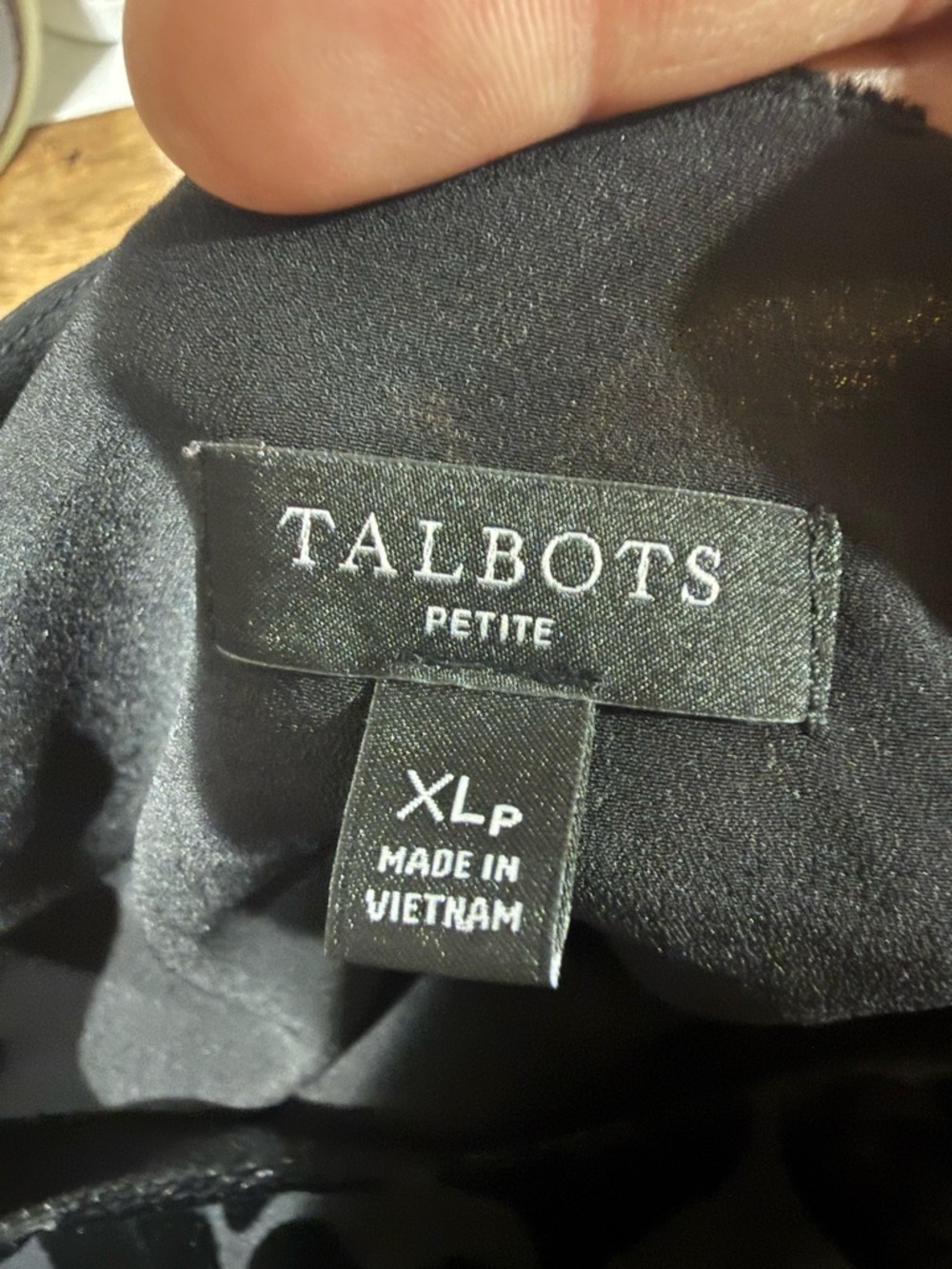 Talbots Black Heart-Print Velvet Burnout Blouse - Picture 4 of 4